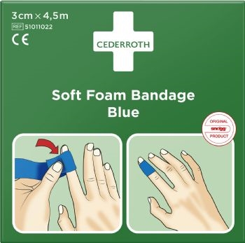 Soft Foam Bandage Blå 3cm x 4,5m