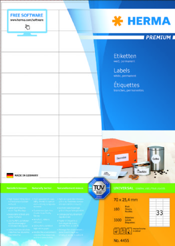 Herma etiket Premium A4 100 70x25,4 (3300)