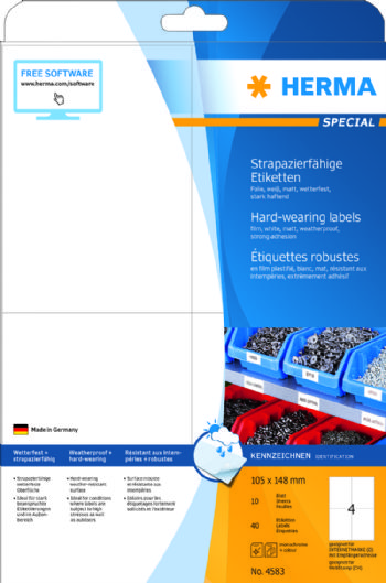 Herma etiket film ekstra stærk 105x148 mat (40)