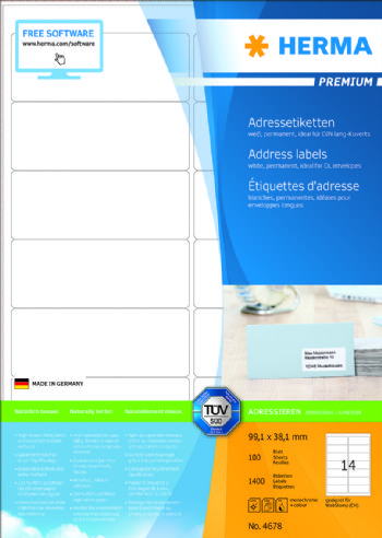 Herma etiket Premium A4 100 99,1x38,1 (1400)