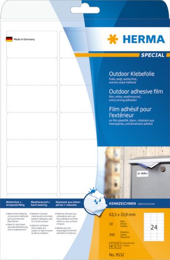 Herma etiket film ekstra stærk 63,5x33,9 (240)