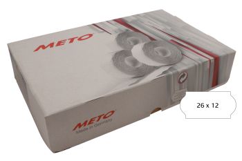 Meto etiket perm 26x12 hvid (36rl/1500)