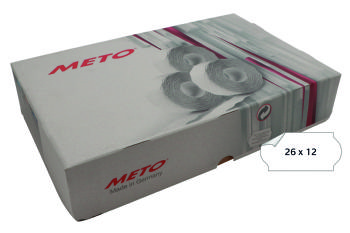 Meto etiket aftag 26x12 hvid (36rl/1500)