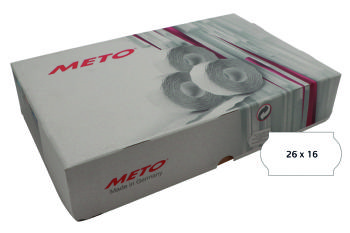 Meto etiket perm 26x16 hvid (36rl/1200)