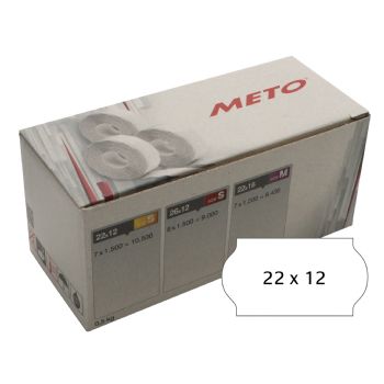 Meto etiket perm 22x12 hvid (7rl/1500)