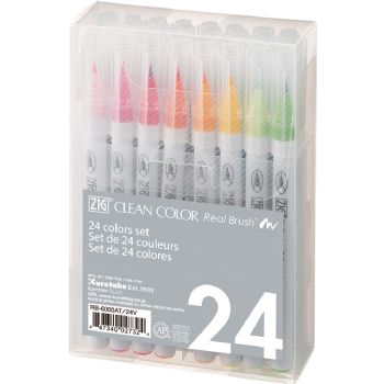 Zig Clean Color Pensel Pen sæt m. 24 stk