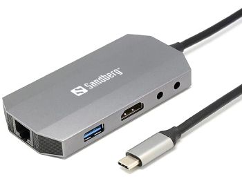 USB-C 6-in1 Travel Dock, Alu