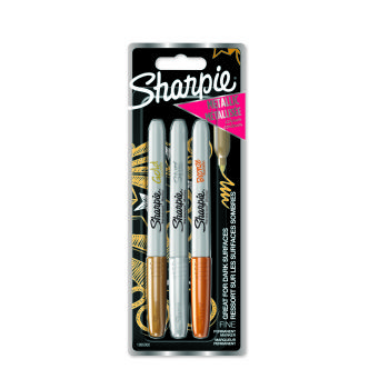 Marker Sharpie Metallic 1,4mm ass Guld/Søl/Bronze (3)