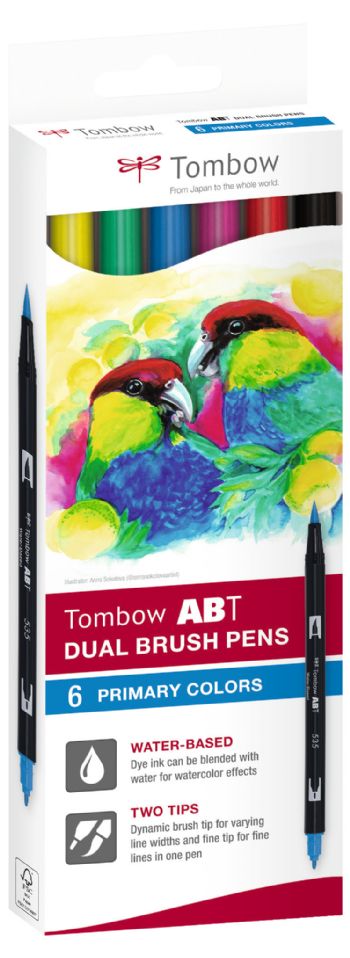 Marker Tombow ABT Dual Brush 6C-1 Basic carton (6)