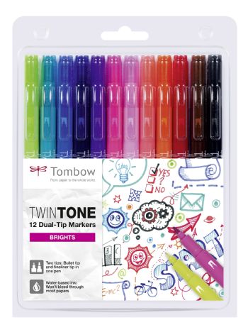 Marker Tombow TwinTone bright 0,3/0,8 (12)