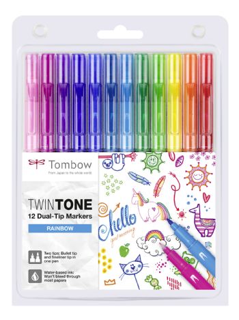 Marker Tombow TwinTone Rainbow 0,3/0,8 (12)