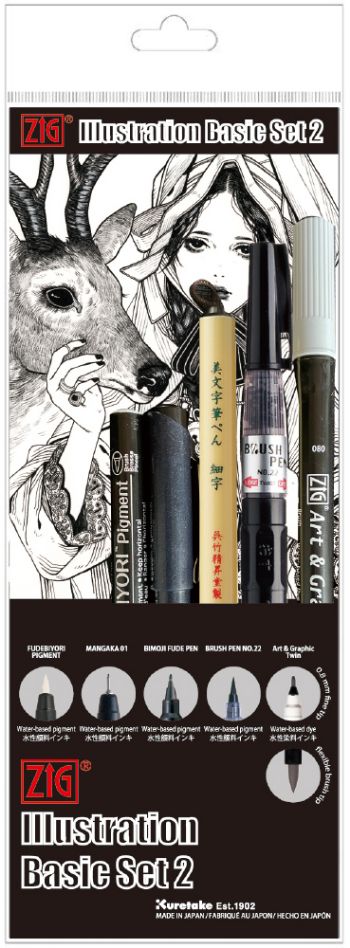 ZIG Illustration Basic pen set